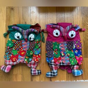 Colorful Patchwork Owl backpacks